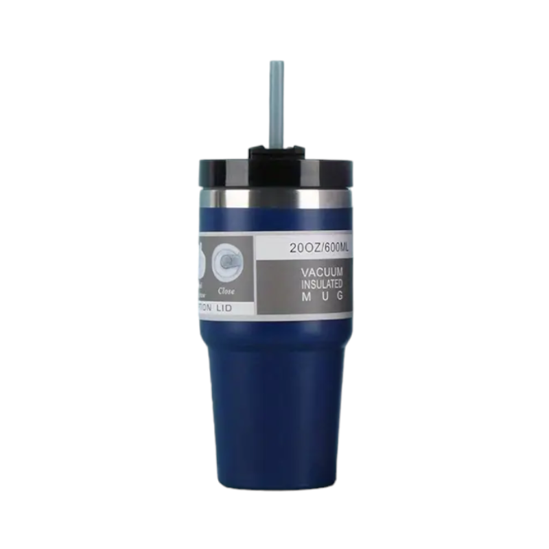 Φορητό παγούρι-θερμός με καλαμάκι - KM2201 - 600ml - 022014 - Blue