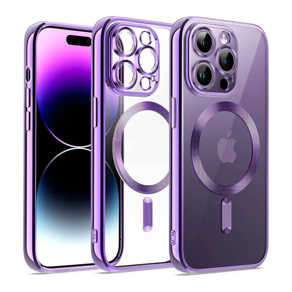 TechWave Magsafe clear case for iPhone 14 purple